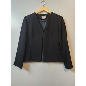 Adrianna Papell Black Open Front Blazer Womans Size 12